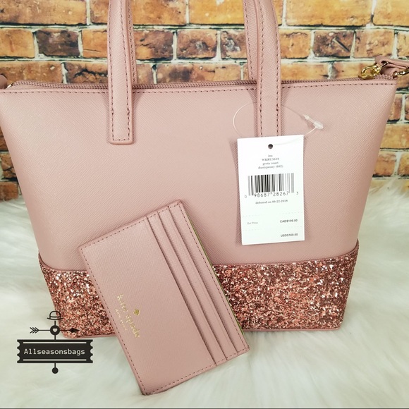 Kate spade Ina Greta Satchel Peony Card case SET - Picture 3 of 8